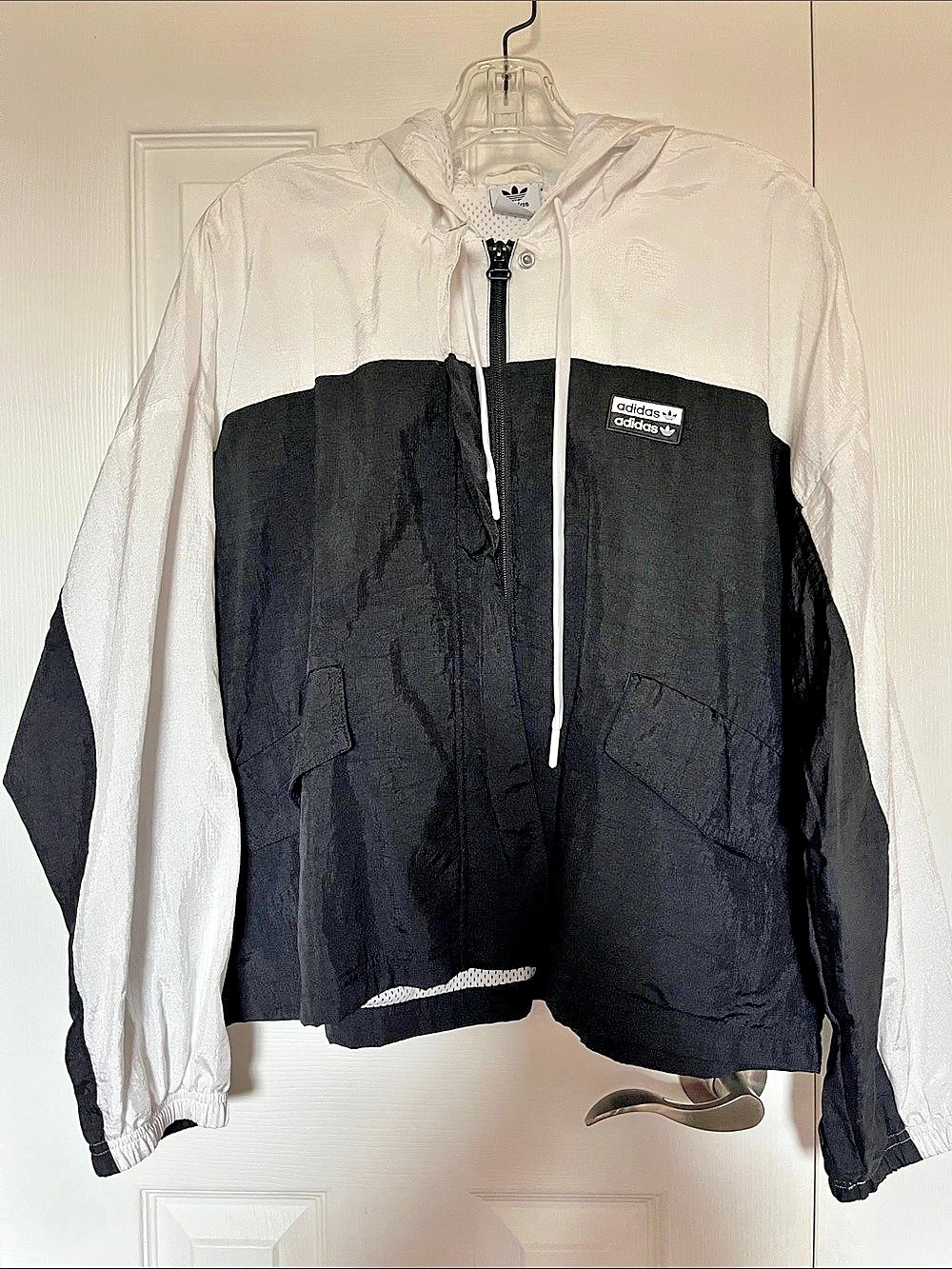 adidas Adicolor Trefoil Windbreaker Black & White Large